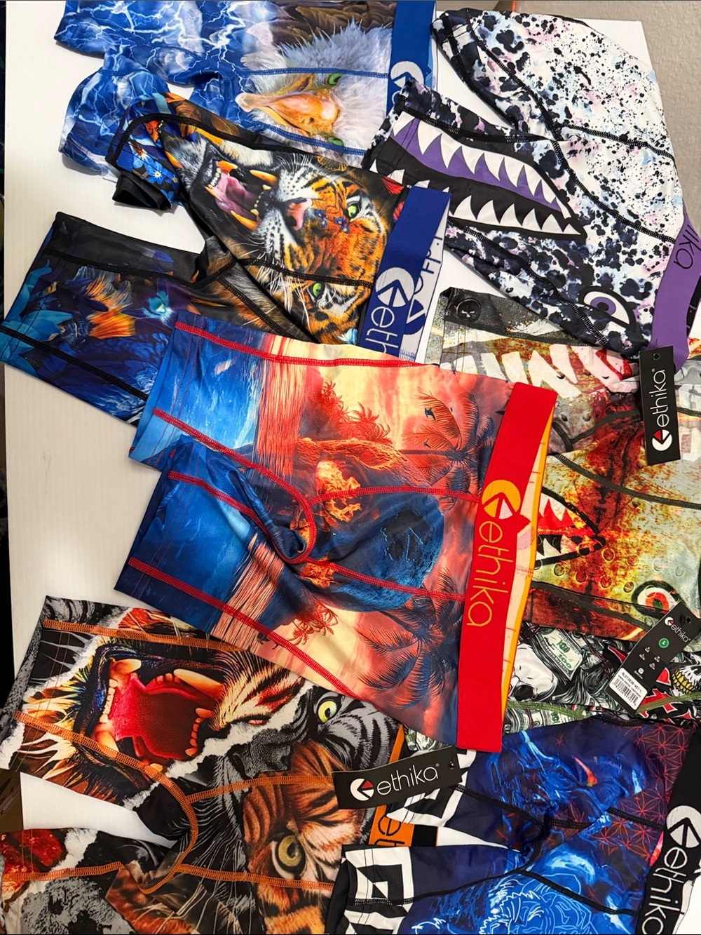 Ethika boys large boxer briefs NWT and NWOT 8 pairs poly spandex staple
